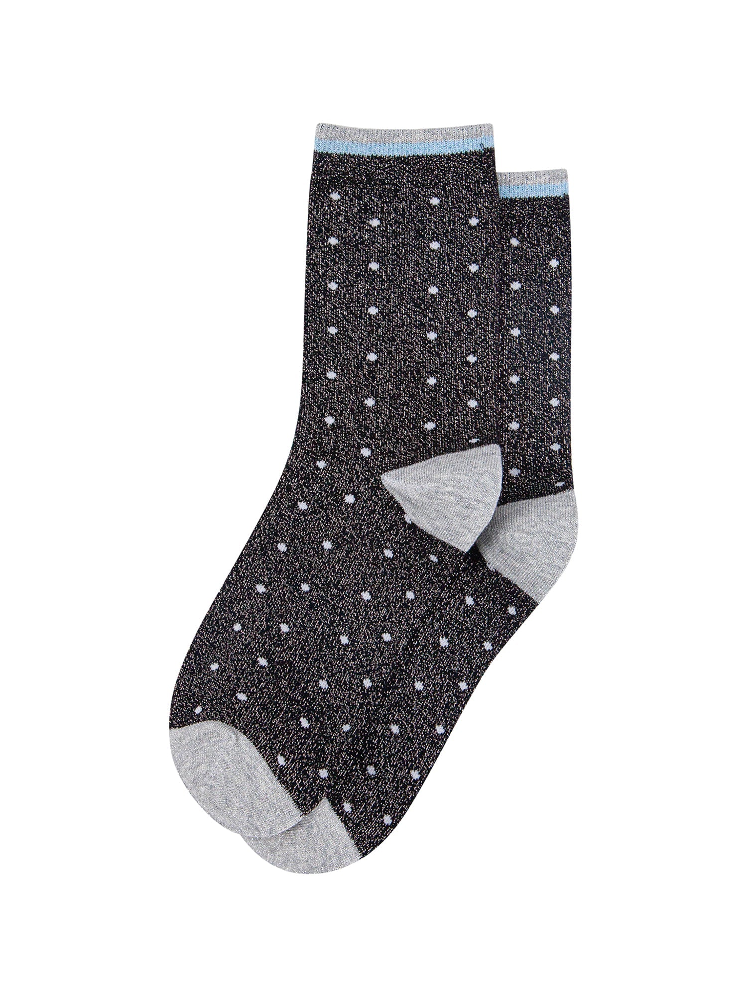 Small-Spots-Combed-Cotton-Glitter-Socks-in-Navy-Blue-flat-lay