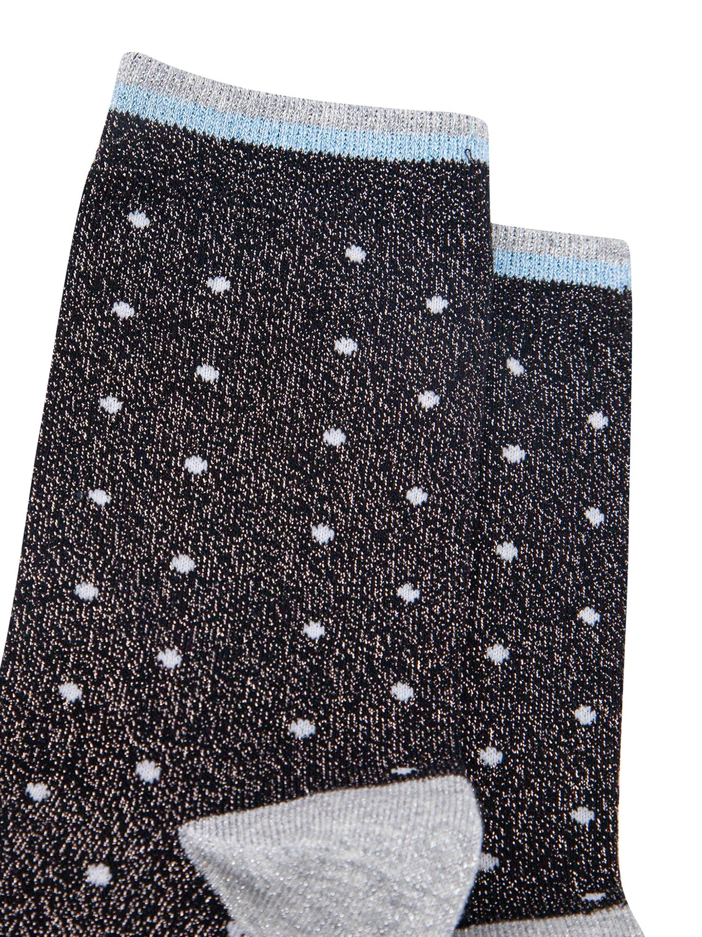 Small-Spots-Combed-Cotton-Glitter-Socks-in-Navy-Blue-close-up