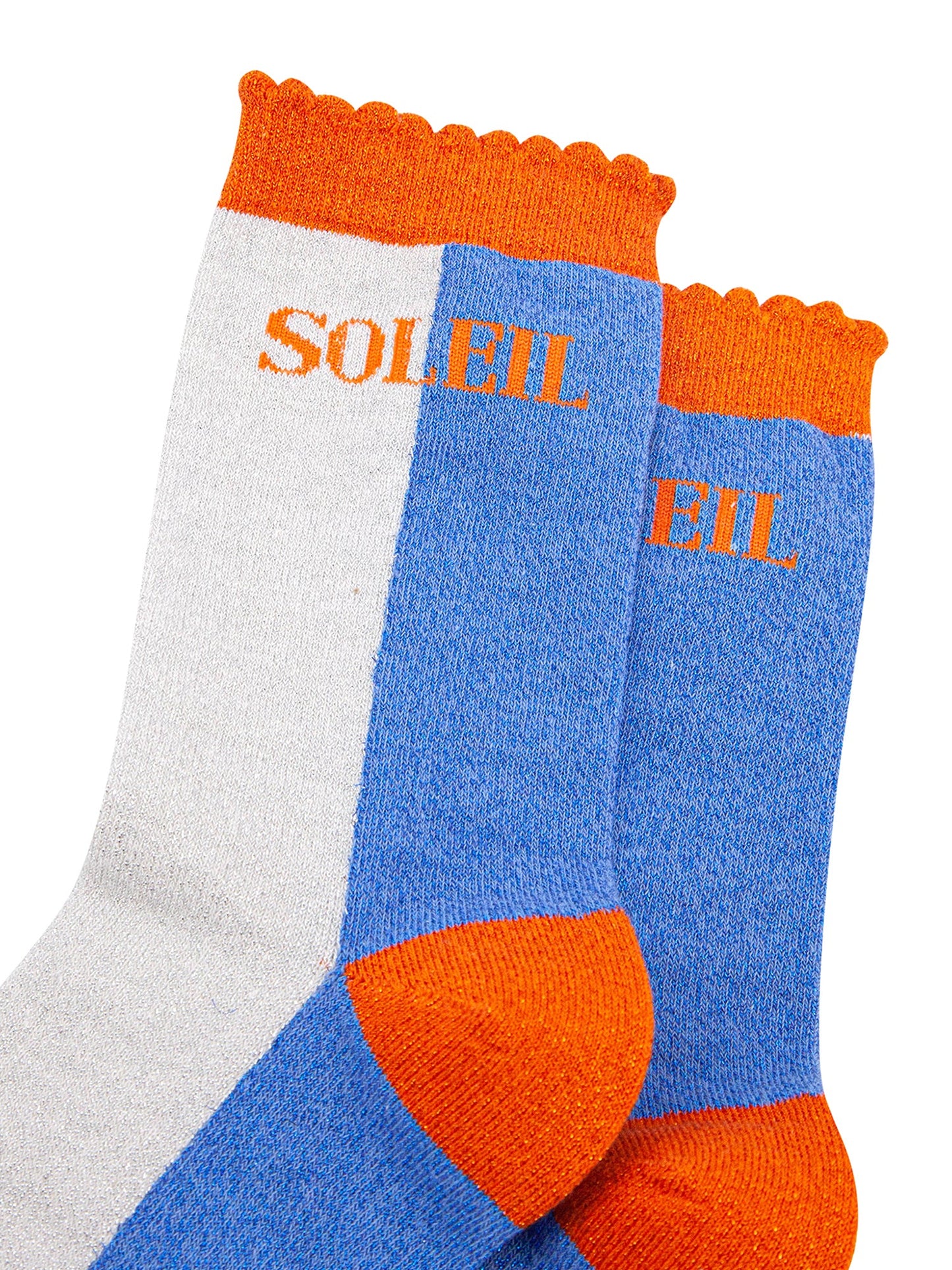 Colour-Block-Combed-Cotton-Glitter-Socks-in-Blue-Orange-mannequinclose-up
