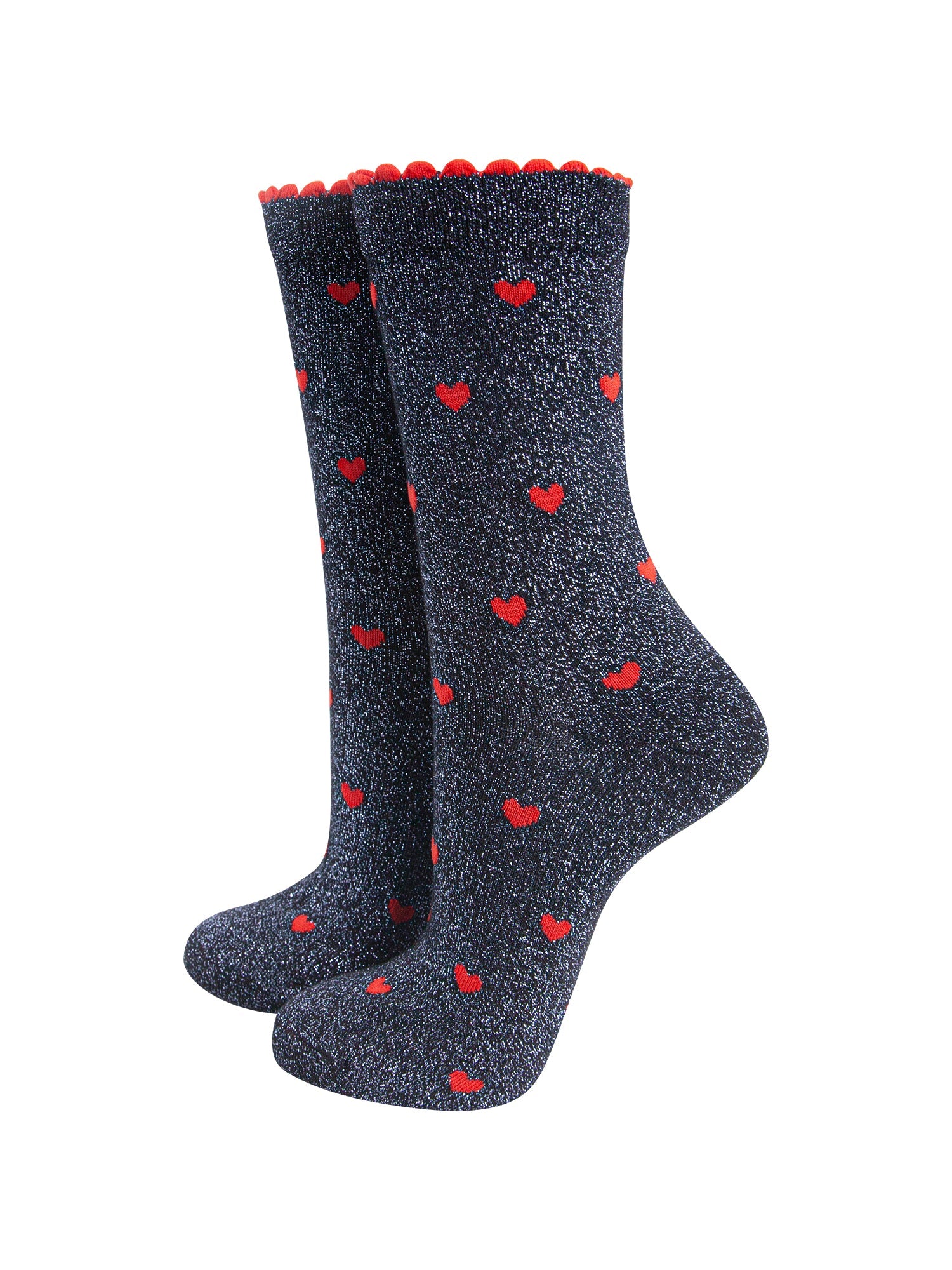 Love-Hearts-Combed-Cotton-Glitter-Socks-in-Navy-Blue-Red-mannequin