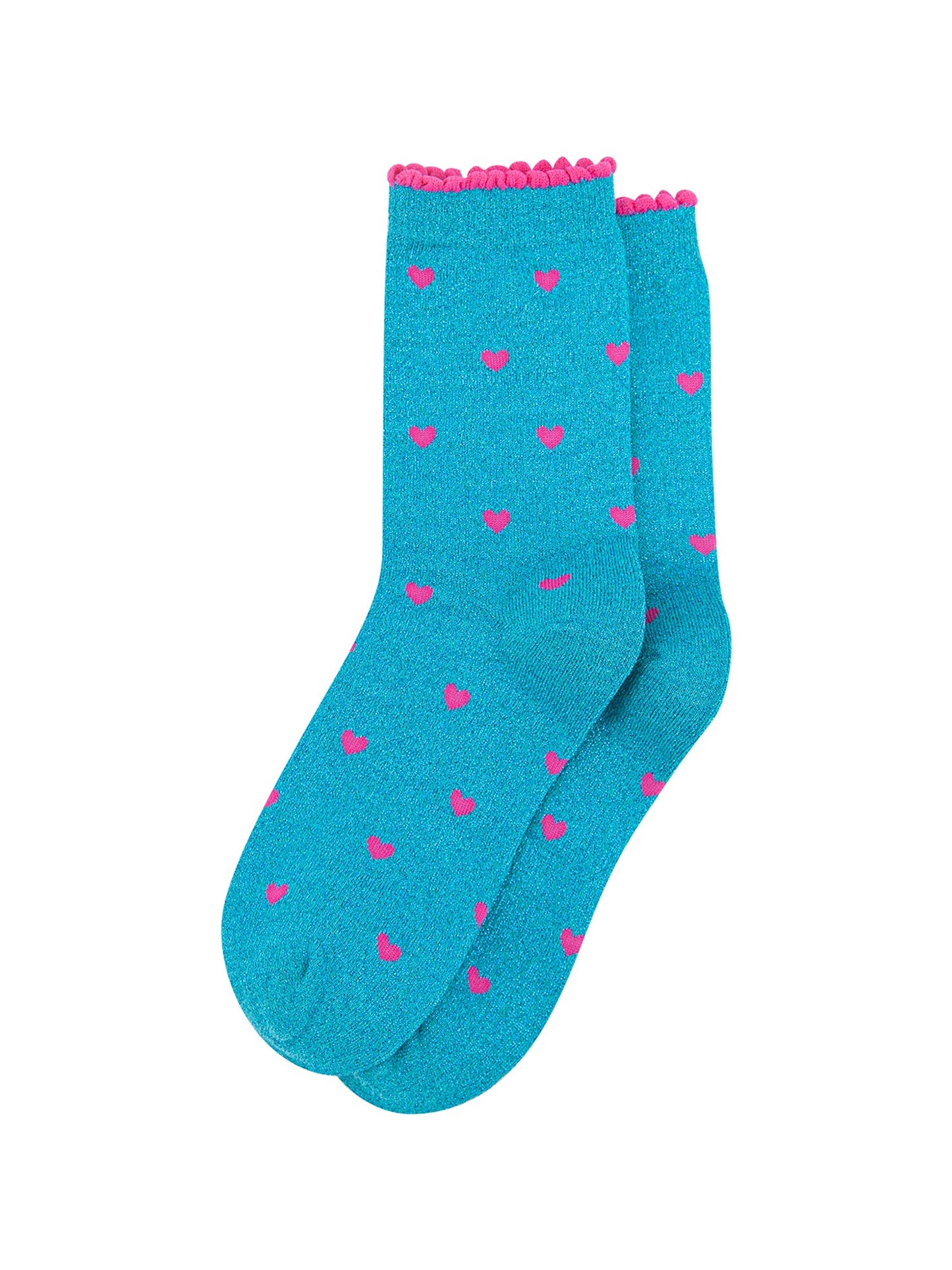 Love-Hearts-Combed-Cotton-Glitter-Socks-in-Hot-Pink-flat-lay