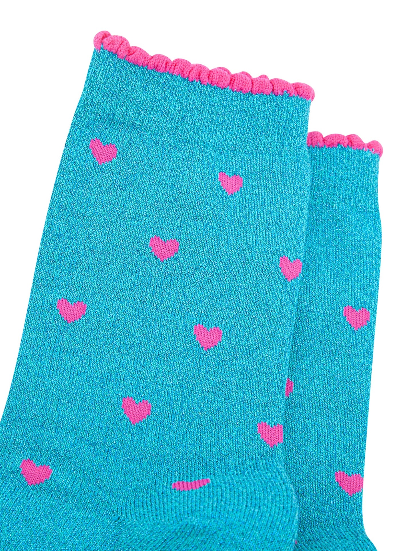Love-Hearts-Combed-Cotton-Glitter-Socks-in-Turquoise-close-up