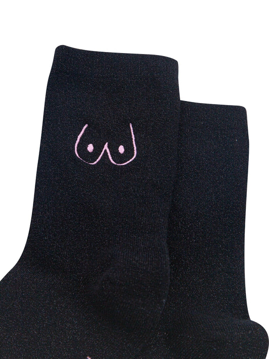 Boobs-Combed-Cotton-Glitter-Embroidered-Socks-in-Black-Close-Up