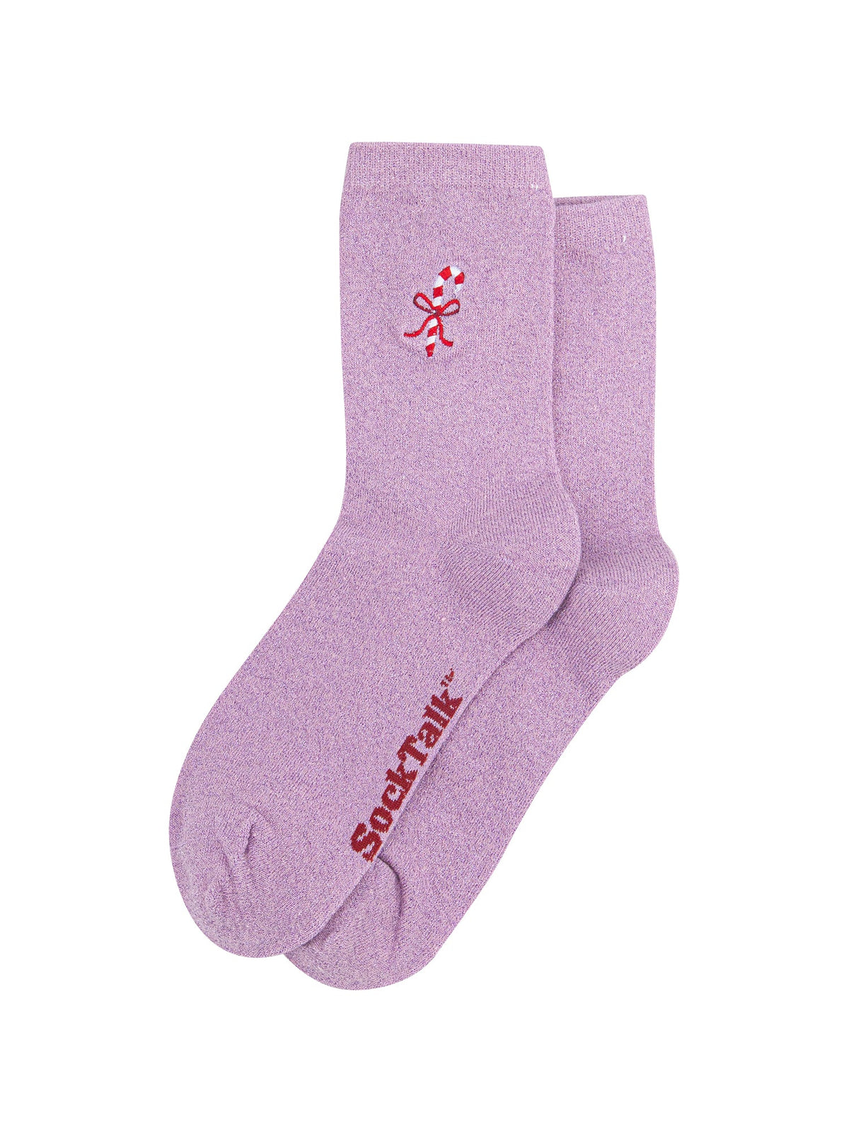 Candy-Cane-Combed-Cotton-Glitter-Embroidered-Socks-in-Light-Pink-Laid-Flat
