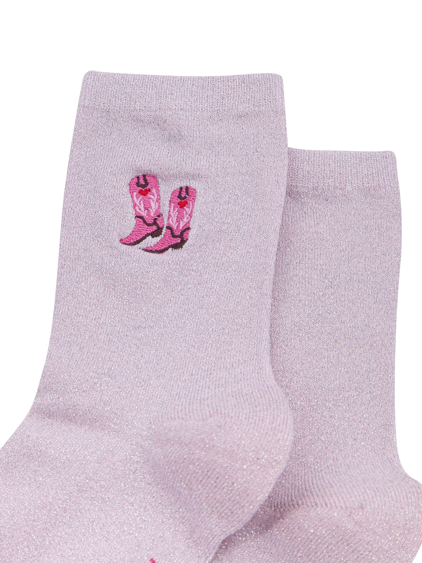 Cowboy-Boot-Combed-Cotton-Glitter-Embroidered-Socks-in-Baby-Pink-Close-Up