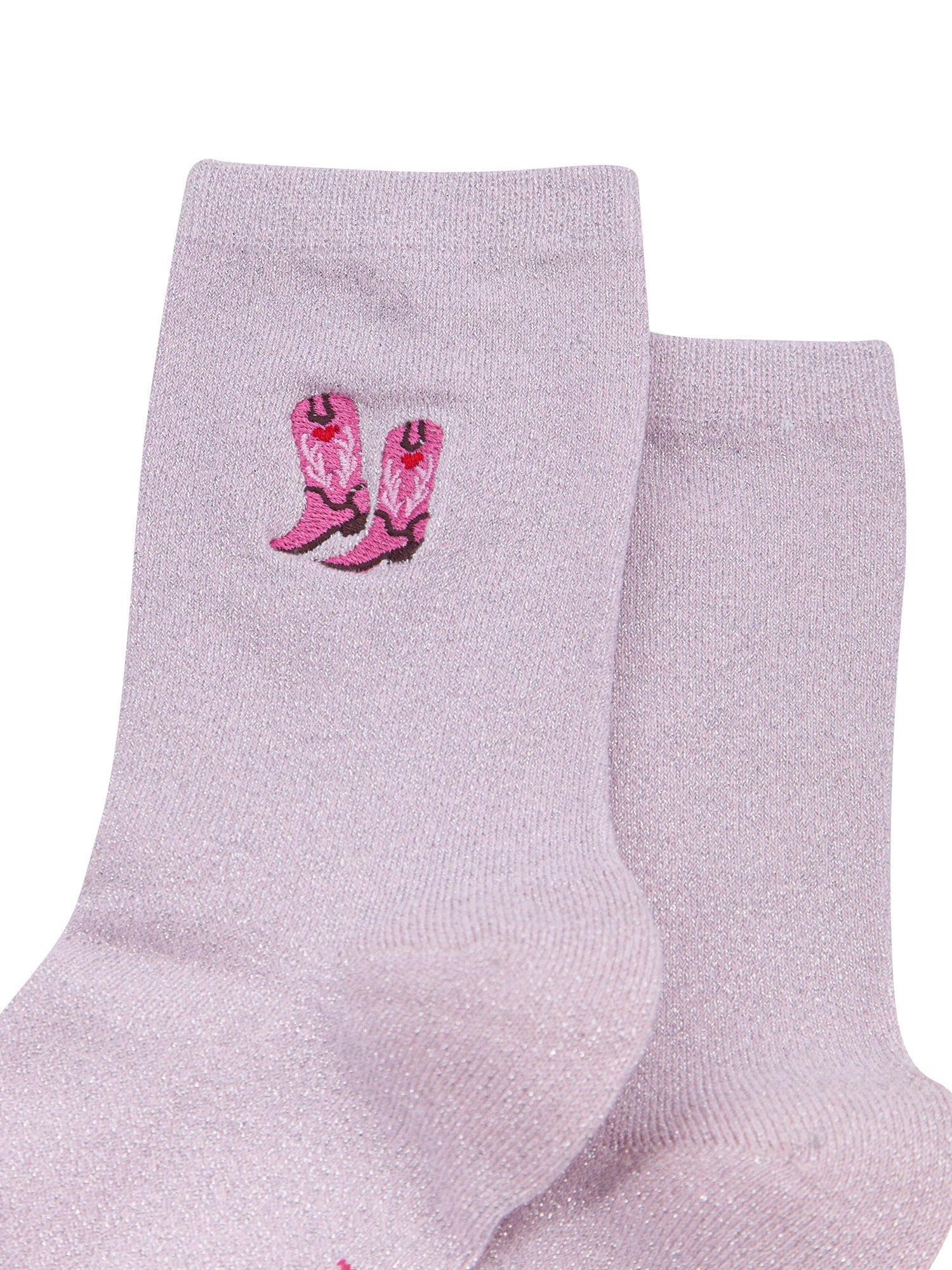 Cowboy-Boot-Combed-Cotton-Glitter-Embroidered-Socks-in-Baby-Pink-Close-Up