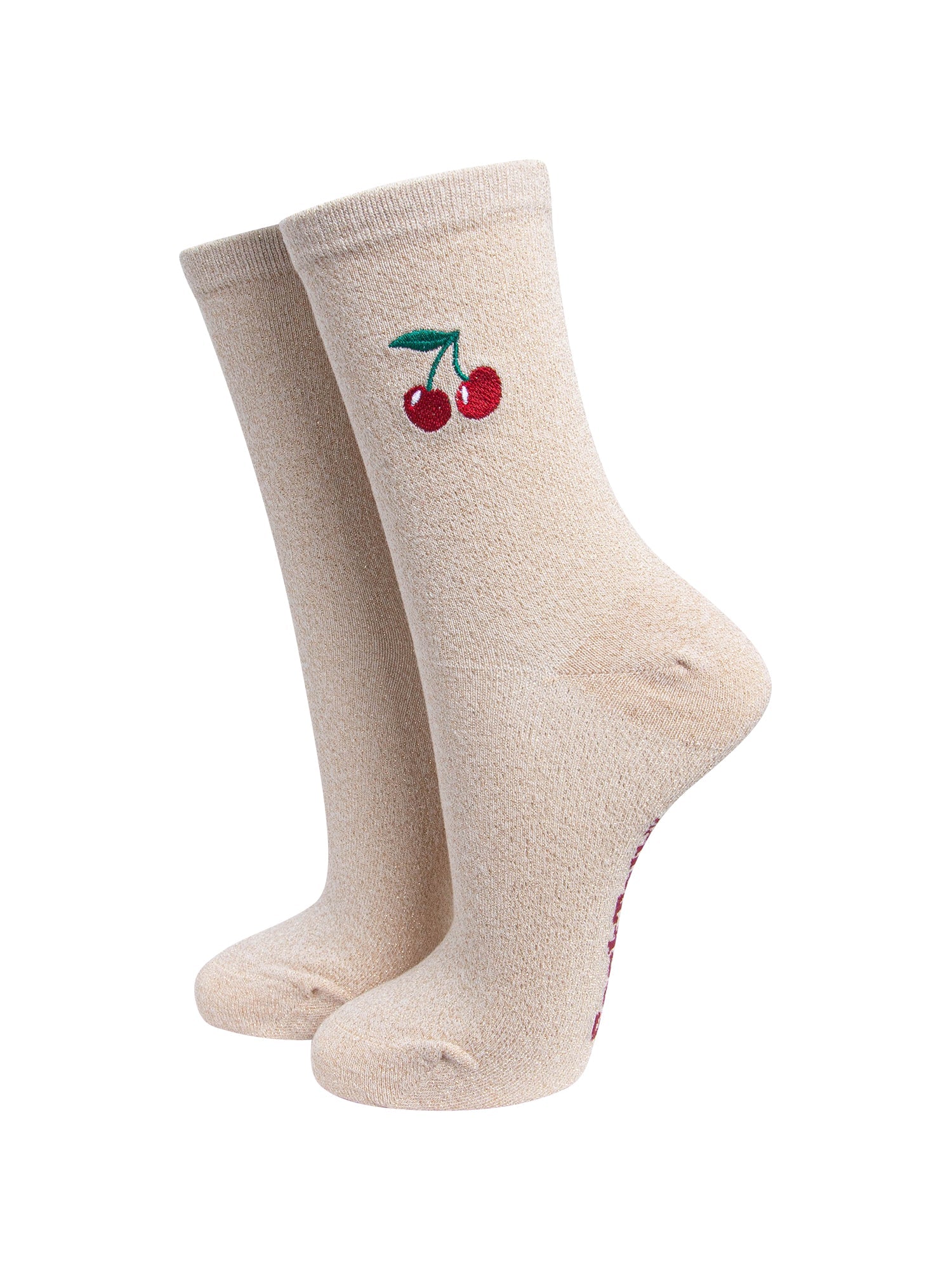 Cherry-Combed-Cotton-Glitter-Embroidered-Socks-in-Cream-On-Mannequin