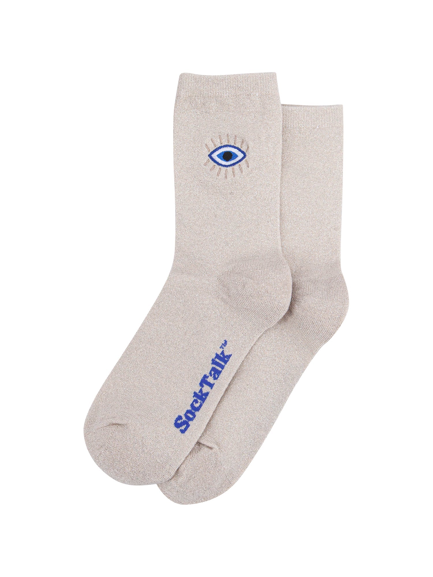 Nazar-Combed-Cotton-Glitter-Embroidered-Socks-in-Cream-Laid-Flat