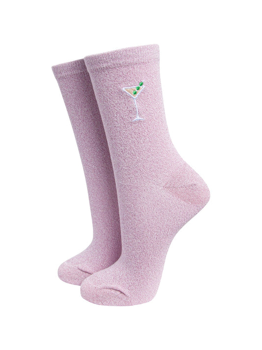 Cocktail-Combed-Cotton-Glitter-Embroidered-Socks-in-Soft-Pink-On-Mannequin