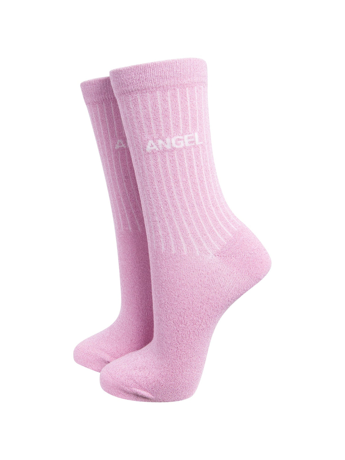 Angel-Combed-Cotton-Glitter-Socks-in-Light-Pink-On-Mannequin