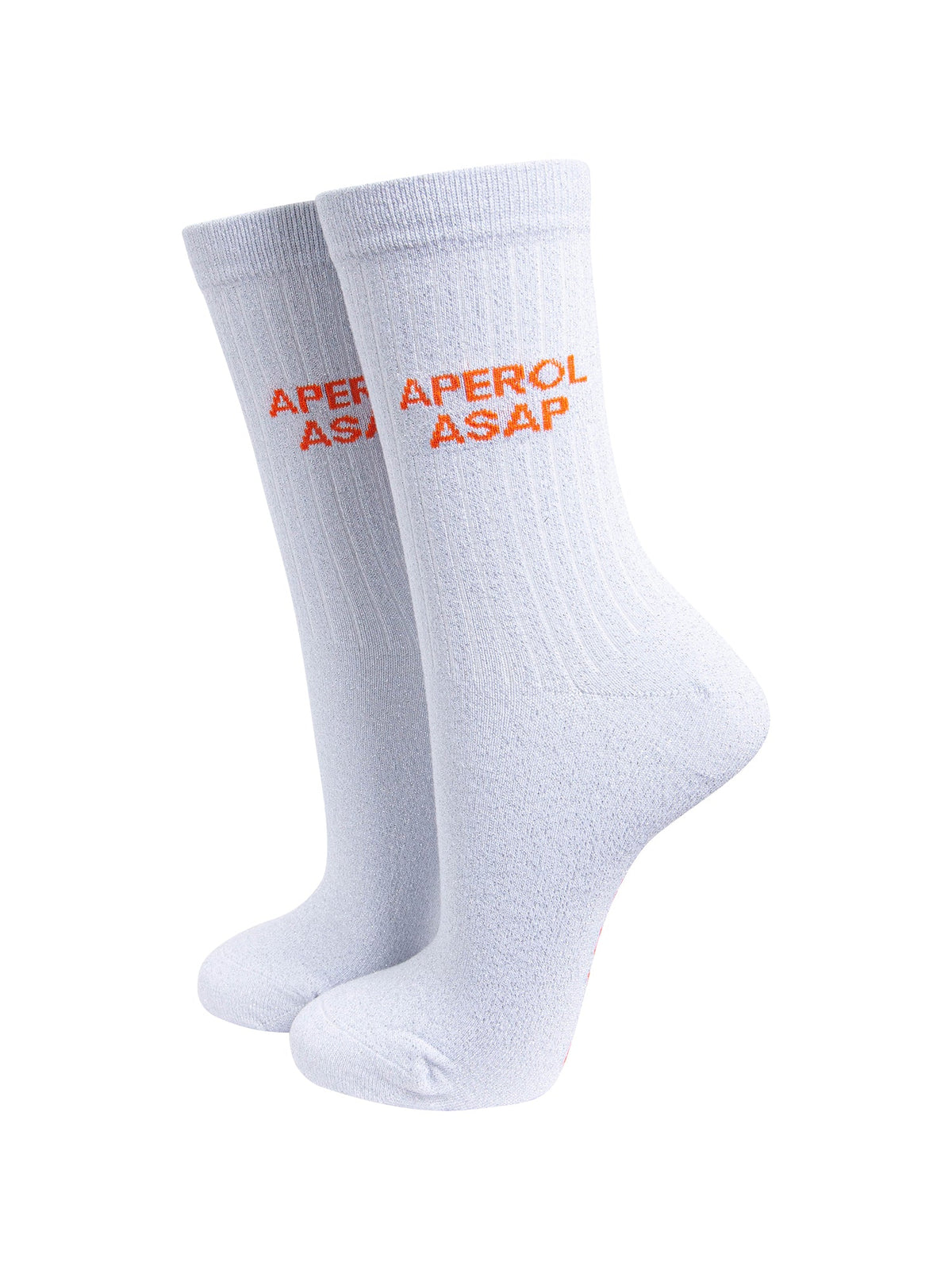 Aperol-ASAP-Combed-Cotton-Glitter-Socks-in-White-On-Mannequin