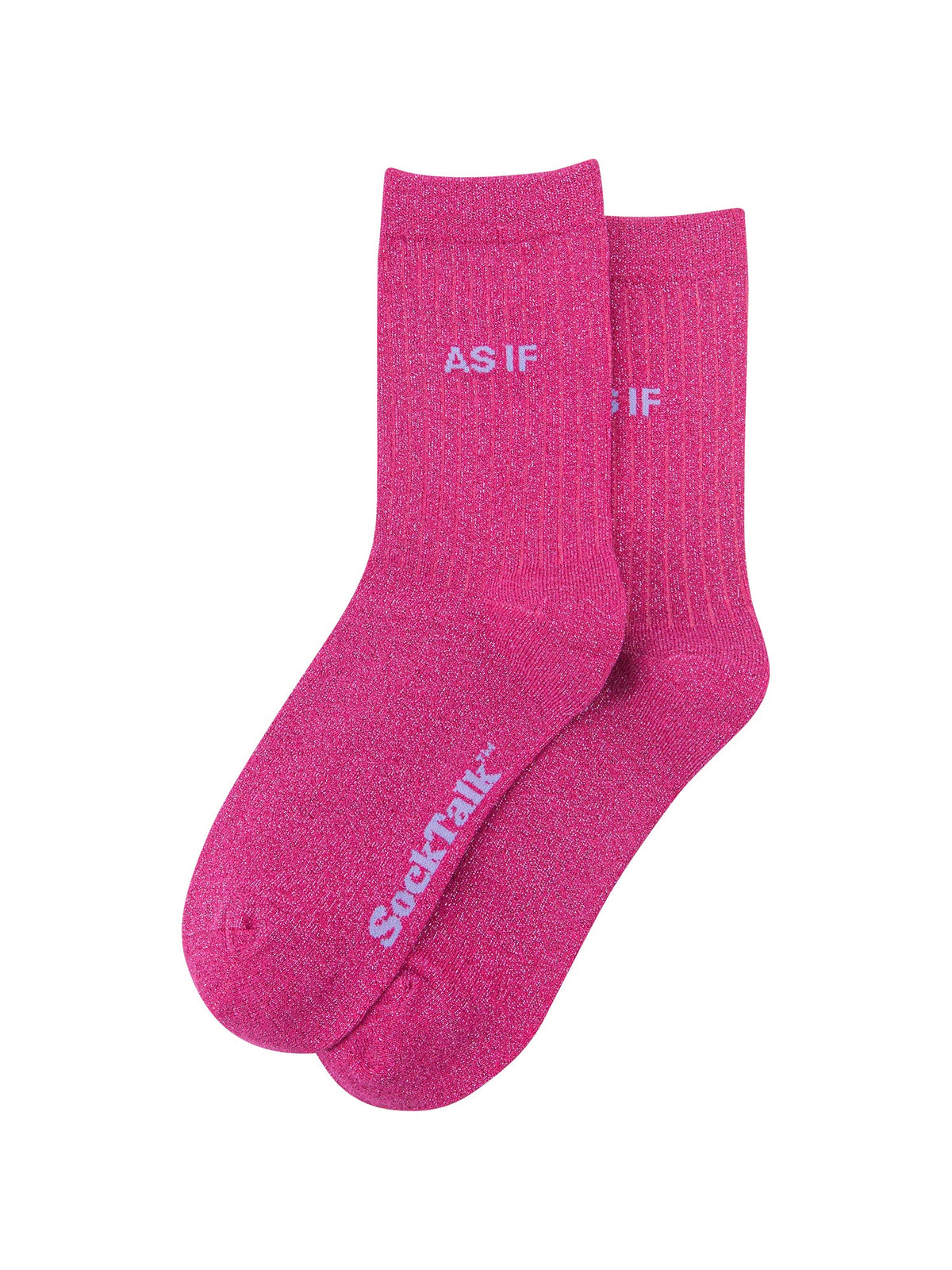 As-if-Combed-Cotton-Glitter-Socks-in-Hot-Pink-Laid-Flat