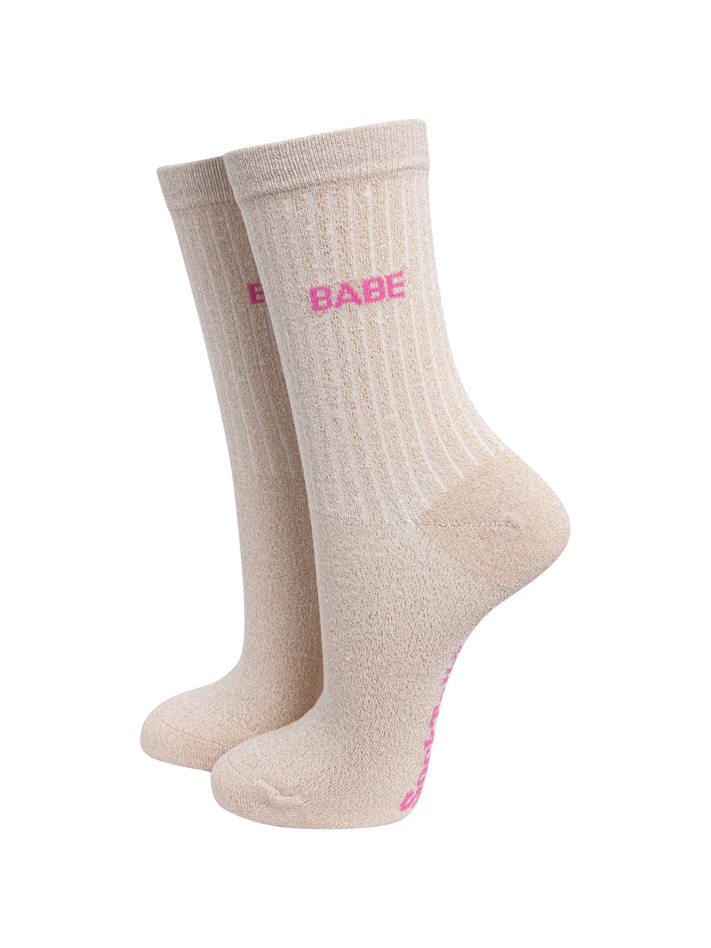 Babe-Combed-Cotton-Glitter-Socks-in-Cream-On-Mannequin