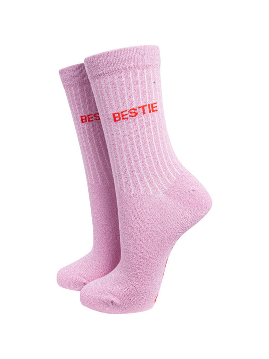 Bestie-Combed-Cotton-Glitter-Socks-in-Light-Pink-On-Mannequin