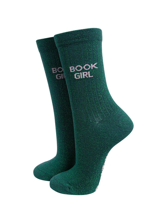 Book-Girl-Combed-Cotton-Glitter-Socks-in-Green-On-Mannequin