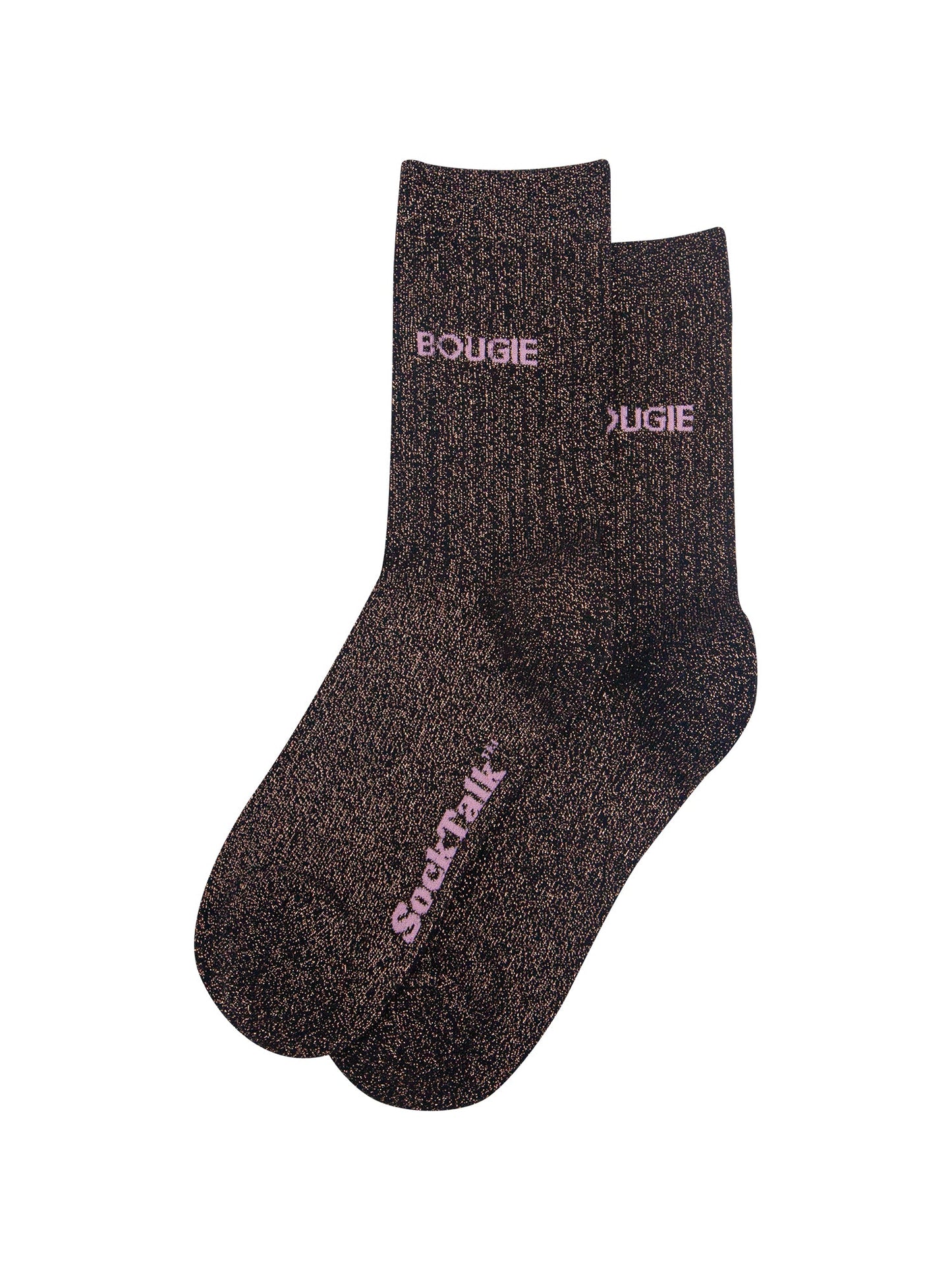 Bougie-Combed-Cotton-Glitter-Socks-in-Black/Brown-Laid-Flat