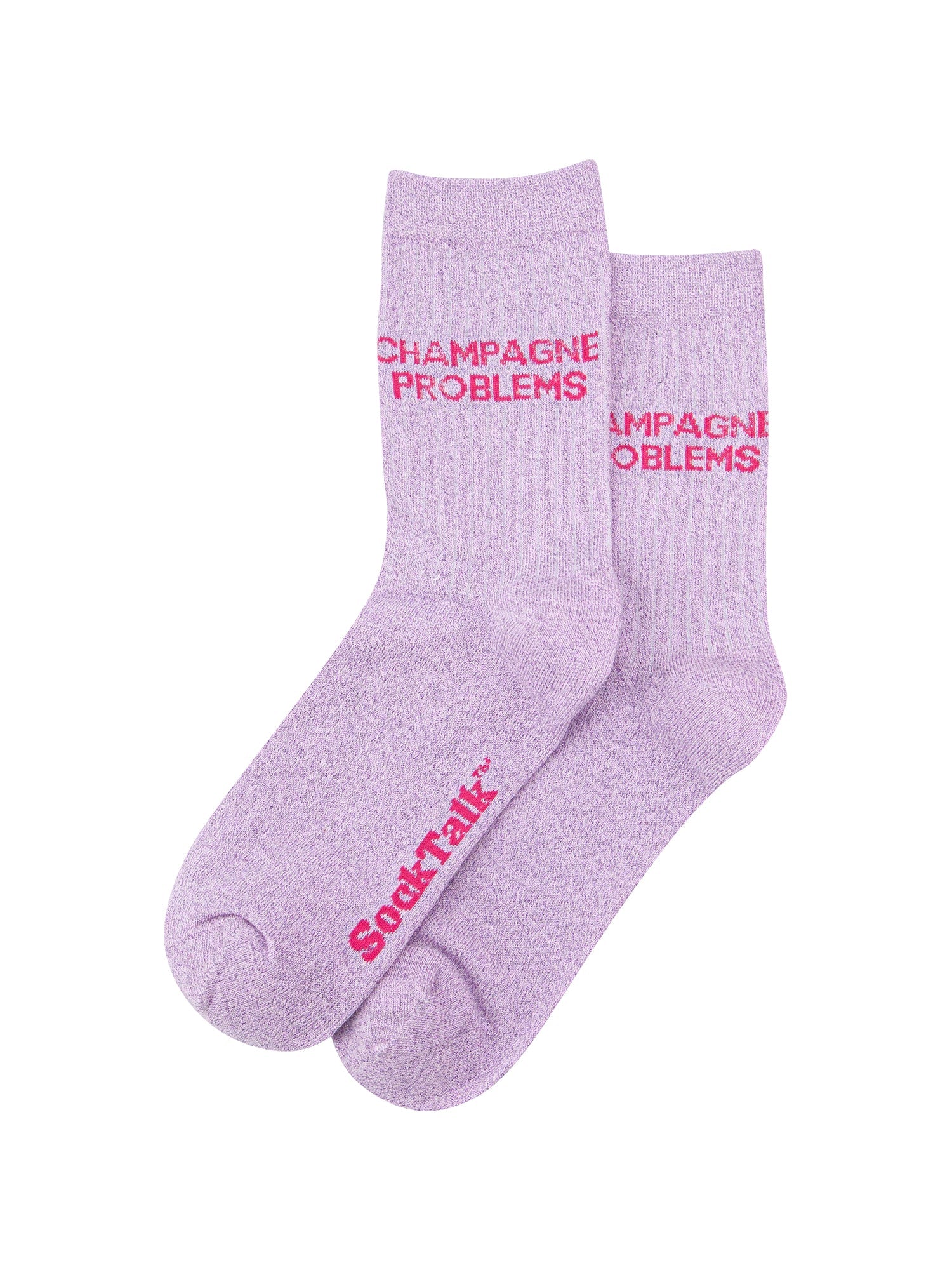 Champagne-Problems-Combed-Cotton-Glitter-Socks-in-Lilac-Laid-Flat