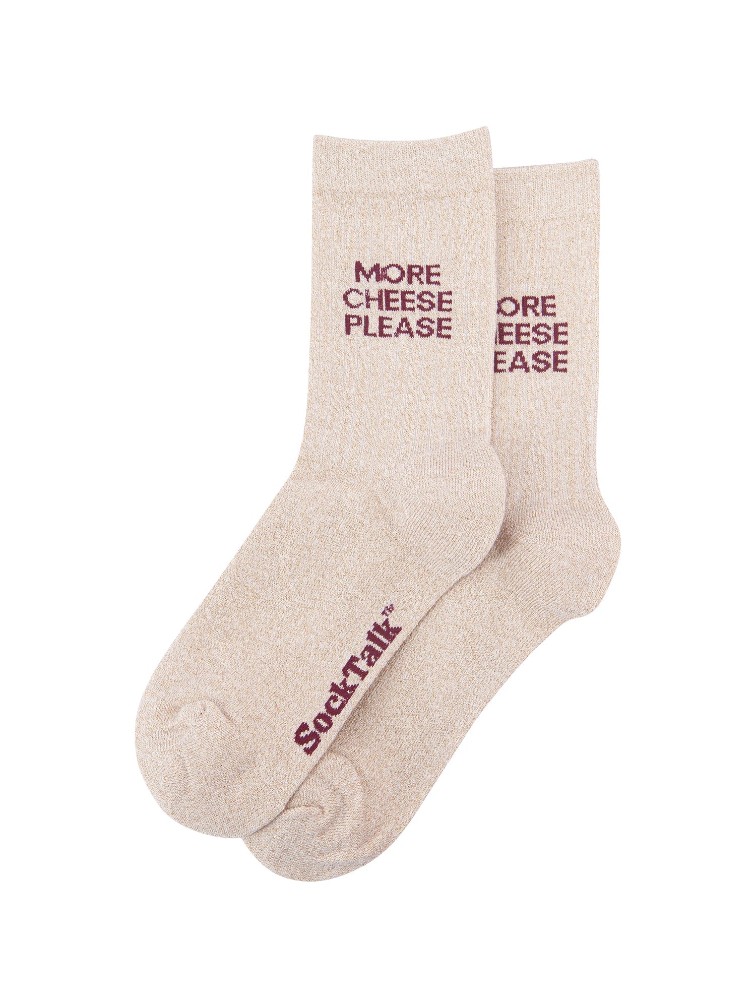 More-Cheese-Please-Combed-Cotton-Glitter-Socks-in-Cream-Laid-Flat