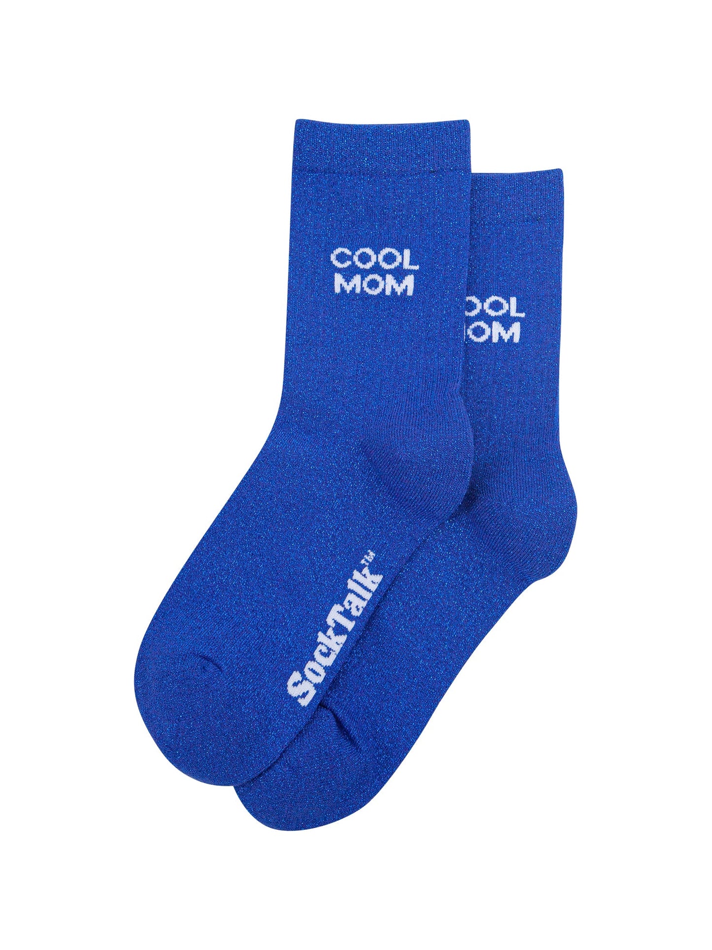 Cool-Mom-Combed-Cotton-Glitter-Socks-in-Royal-Blue-Laid-Flat