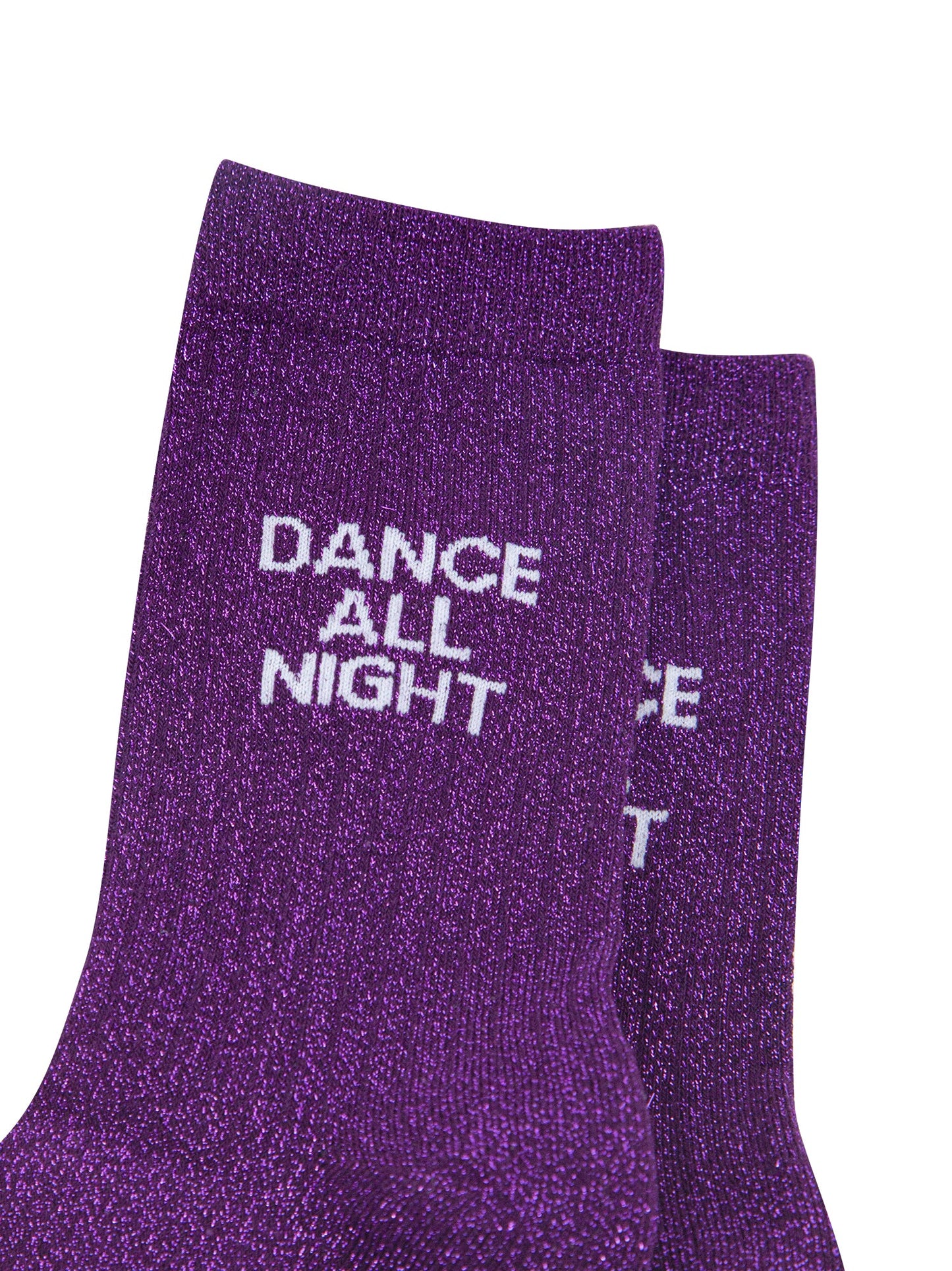 Dance All Night Combed Cotton Glitter Socks in Purple