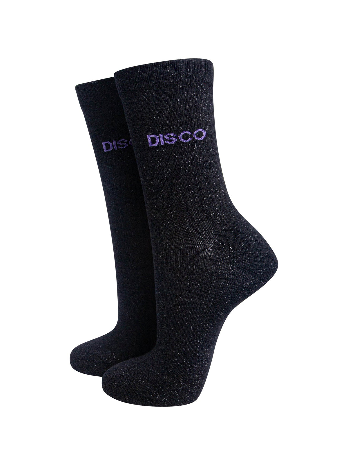Disco-Combed-Cotton-Glitter-Socks-in-Black-On-Mannequin