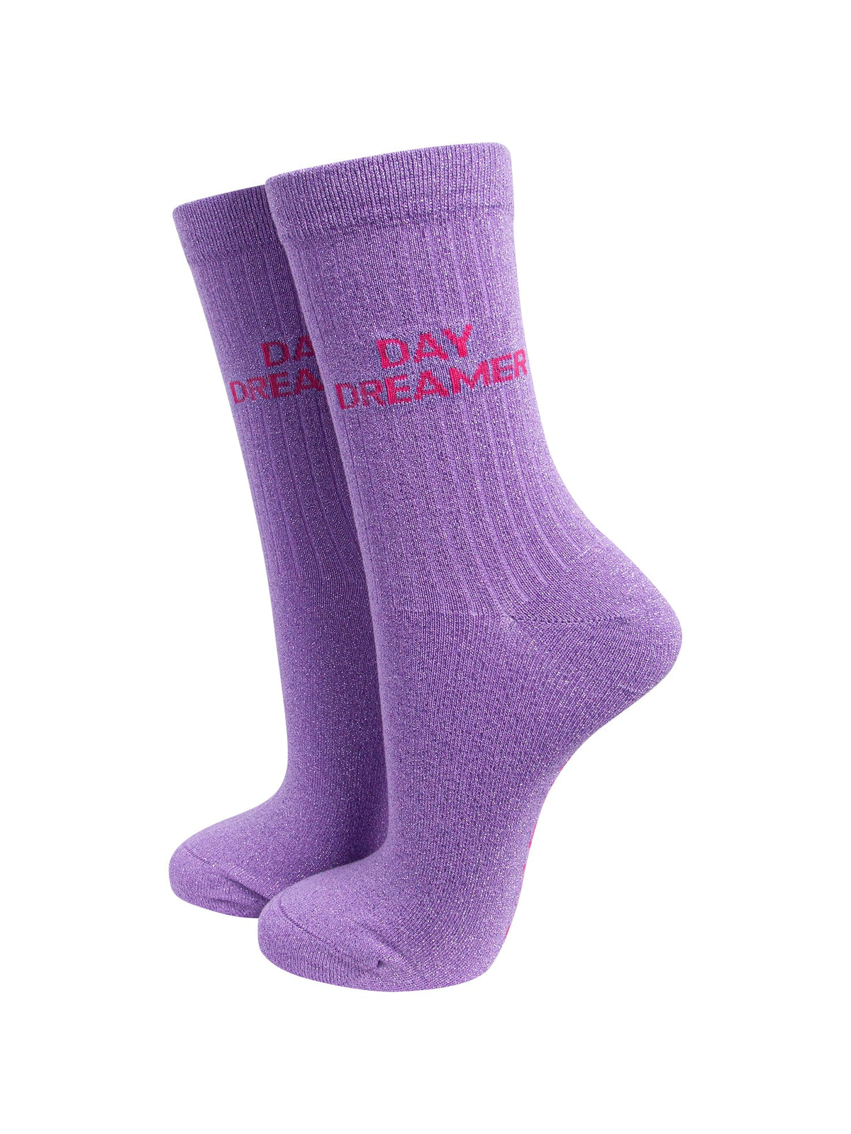 Day Dreamer Combed Cotton Glitter Socks in Lilac