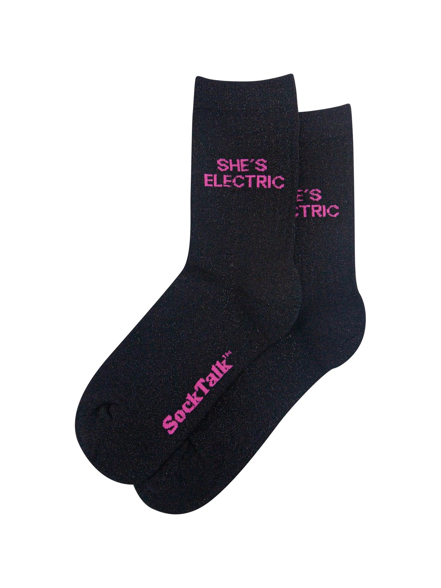 She's-Electric-Combed-Cotton-Glitter-Socks-in-Black-Laid-Flat