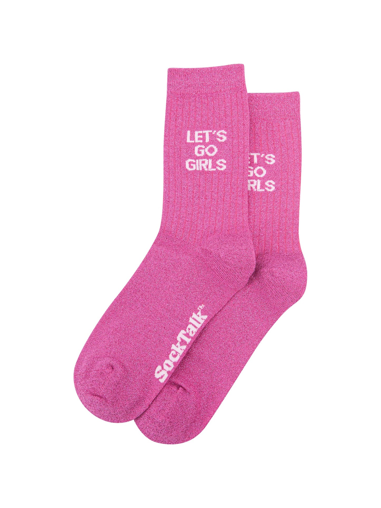 Let's-Go-Girls-Combed-Cotton-Glitter-Socks-in-Hot-Pink-Laid-Flat