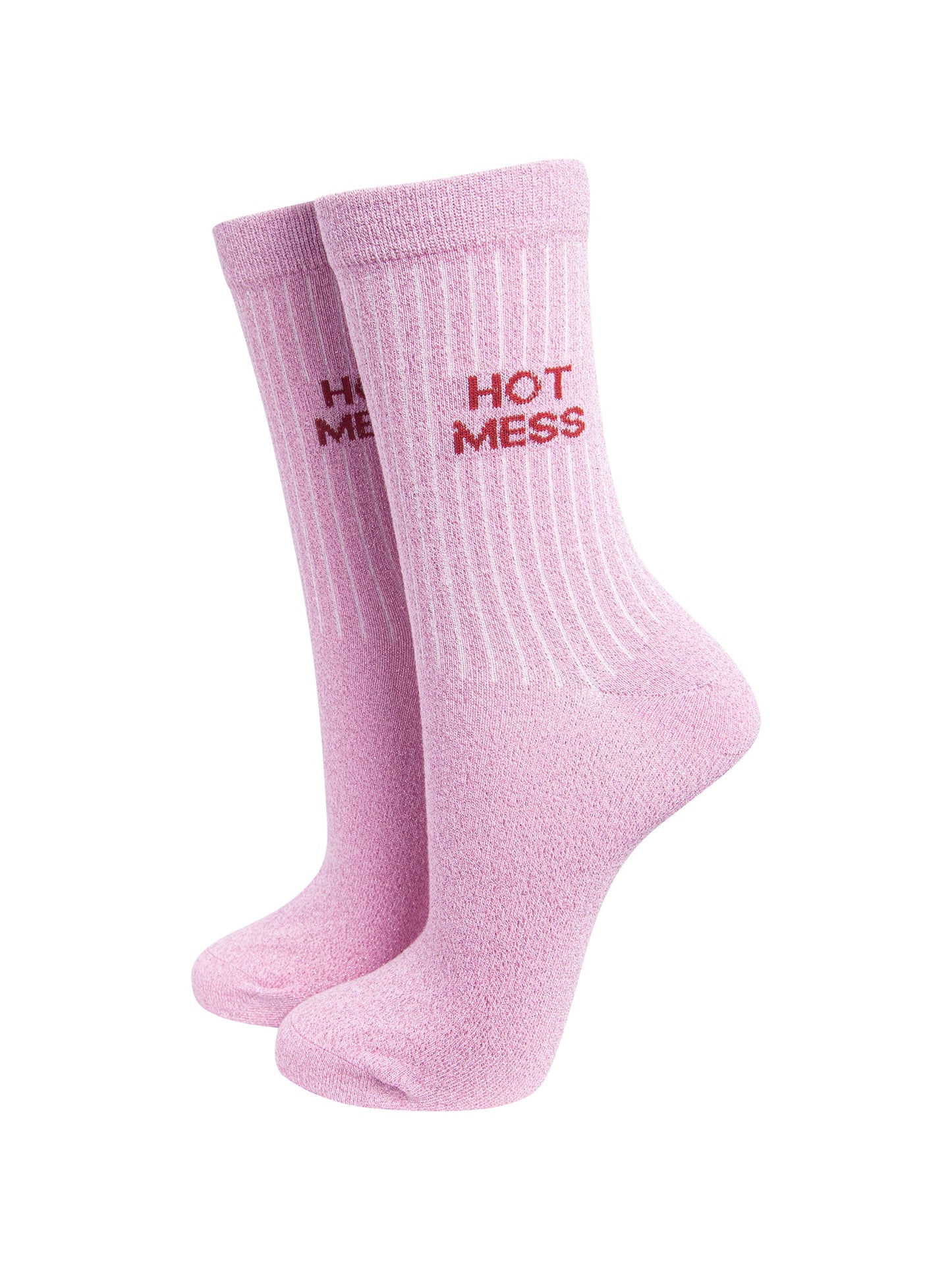 Hot-Mess-Combed-Cotton-Glitter-Socks-in-Light-Pink-On-Mannequin