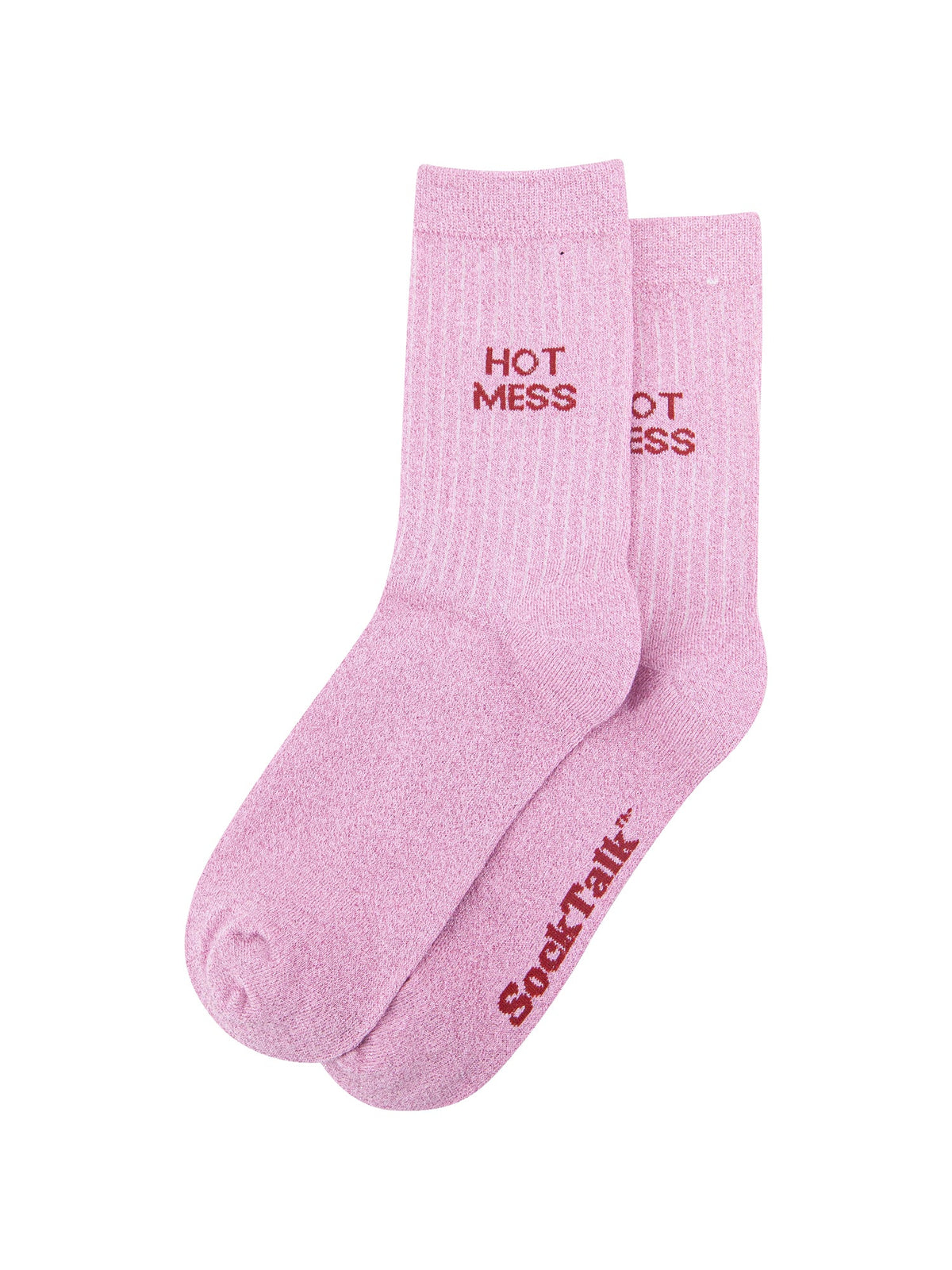 Hot-Mess-Combed-Cotton-Glitter-Socks-in-Light-Pink-Laid-Flat