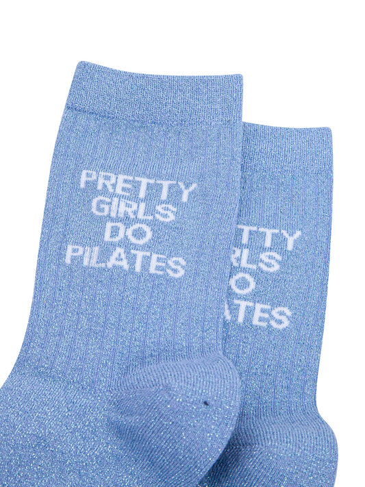 Pretty-Girls-Do-Pilates-Combed-Cotton-Glitter-Socks-in-Light-Blue-Close-Up