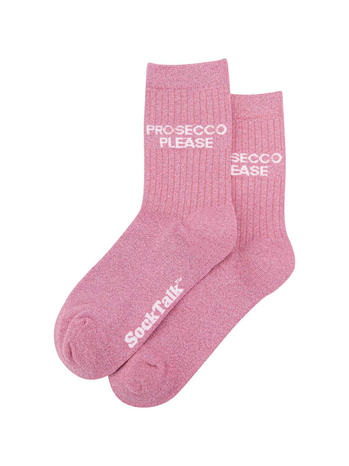 Prosecco-Please-Combed-Cotton-Glitter-Socks-in-Light-Pink-Laid-Flat