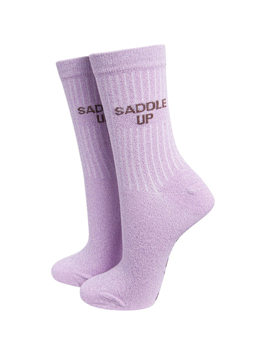 Saddle-Up-Combed-Cotton-Glitter-Socks-in-Lilac-On-Mannequin