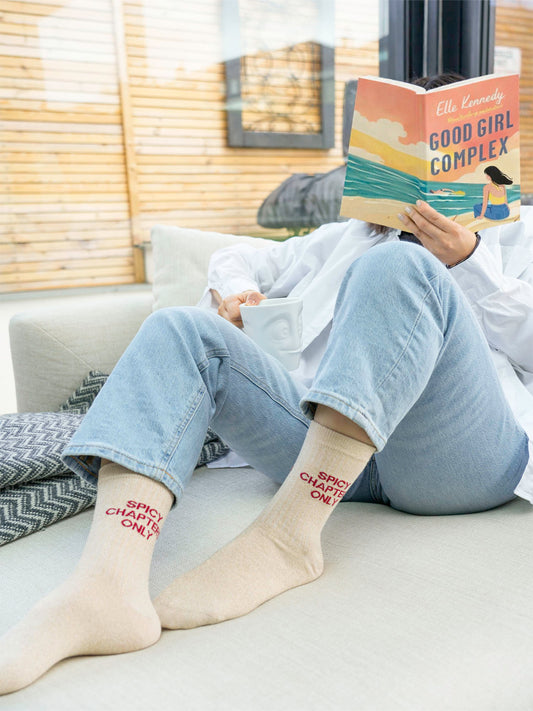 Spicy Chapters Combed Cotton Glitter Socks in Cream