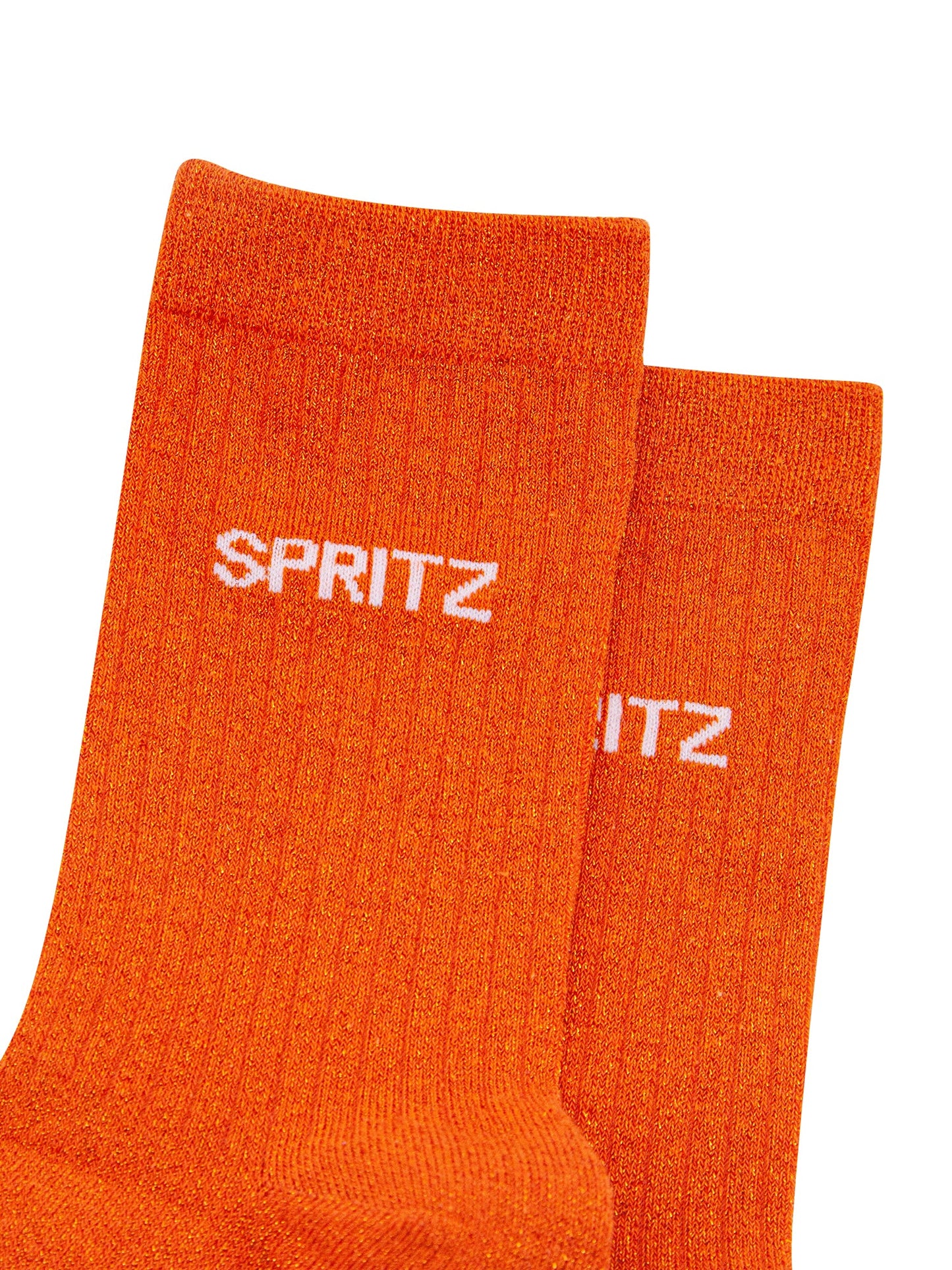 Spritz Combed Cotton Glitter Socks in Orange