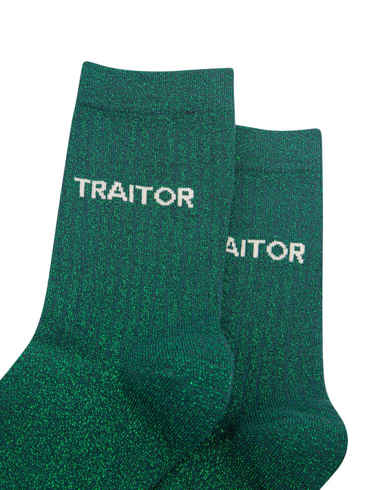 Traitor-Combed-Cotton-Glitter-Socks-in-Green-Close-Up