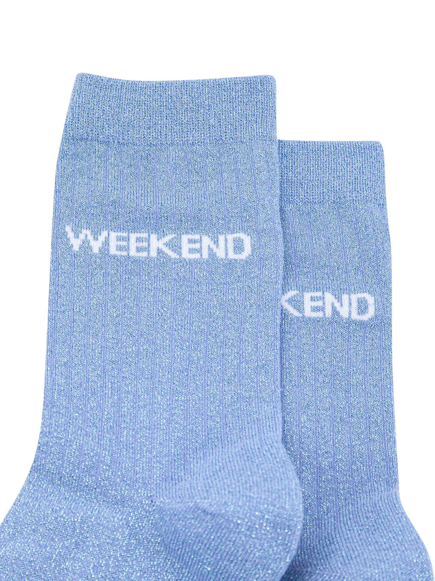 Weekend Combed Cotton Glitter Socks in Light Blue