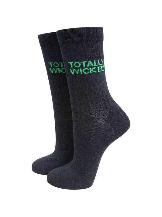 Totally Wicked Combed Cotton Glitter Socks in Black