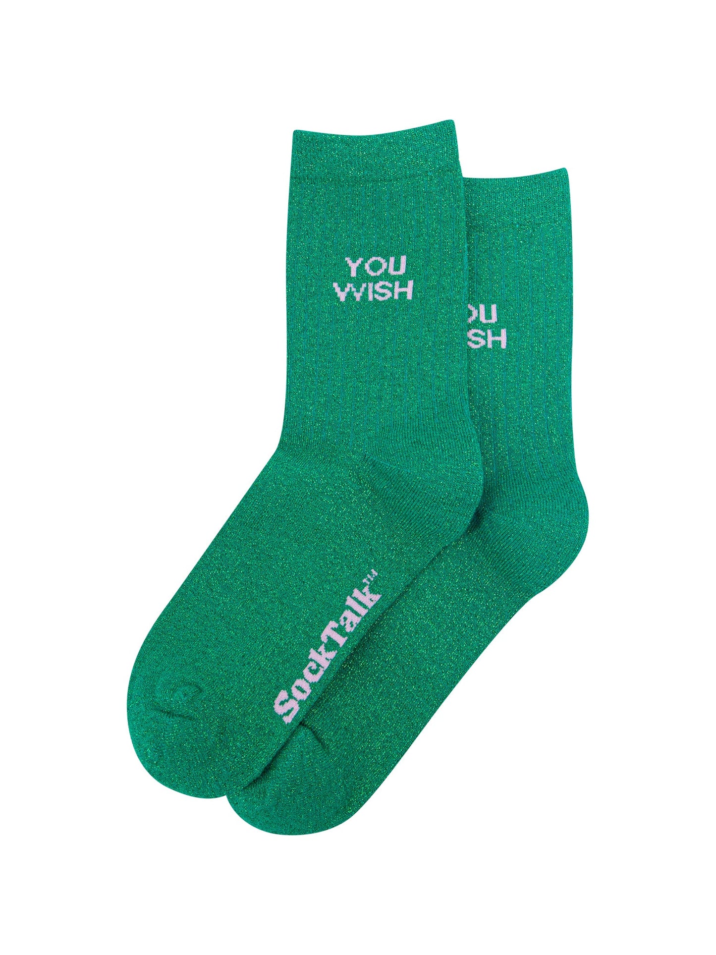 You-Wish-Combed-Cotton-Glitter-Socks-in-Green-Laid-Flat
