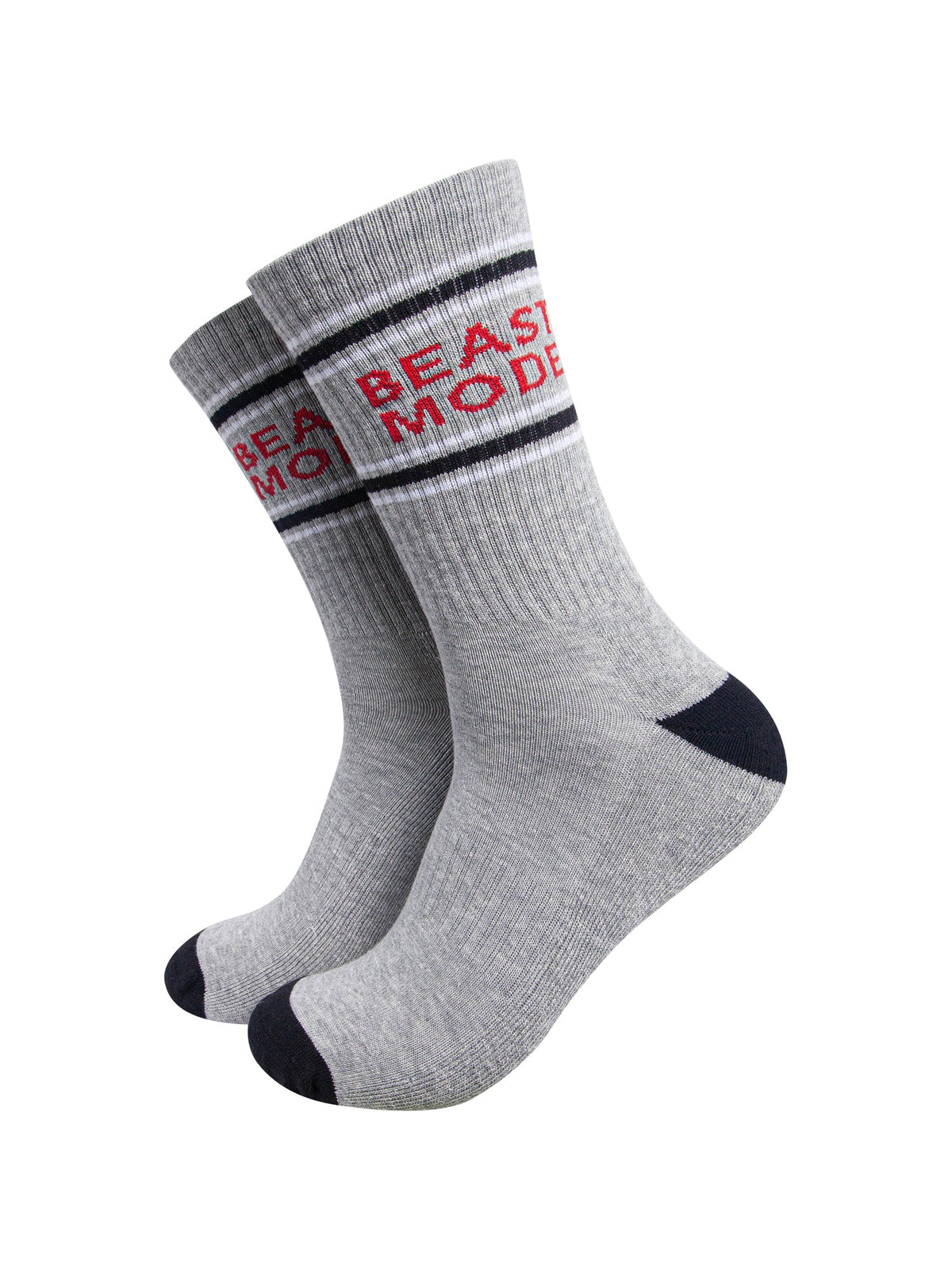 Beast-Mode-Organic-Cotton-Sports-Socks-in-Grey-Marl/Black-On-Mannequin