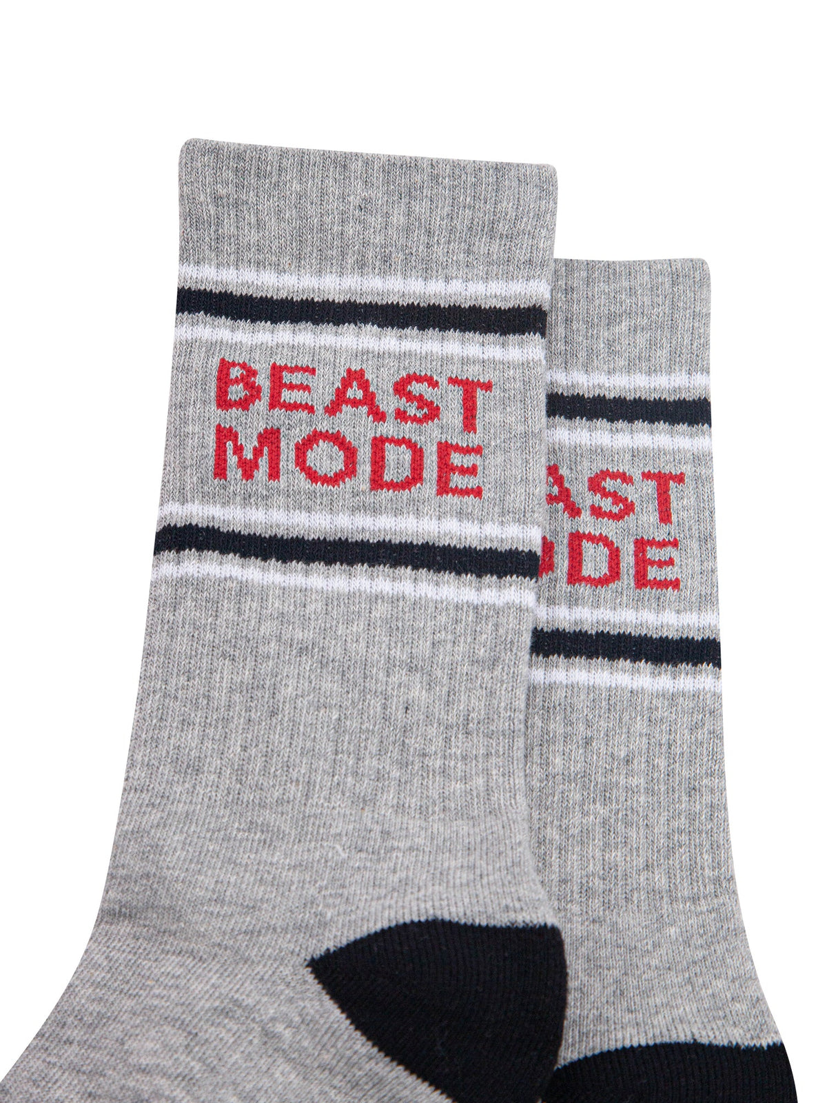 Beast-Mode-Organic-Cotton-Sports-Socks-in-Grey-Marl/Black-Close-Up