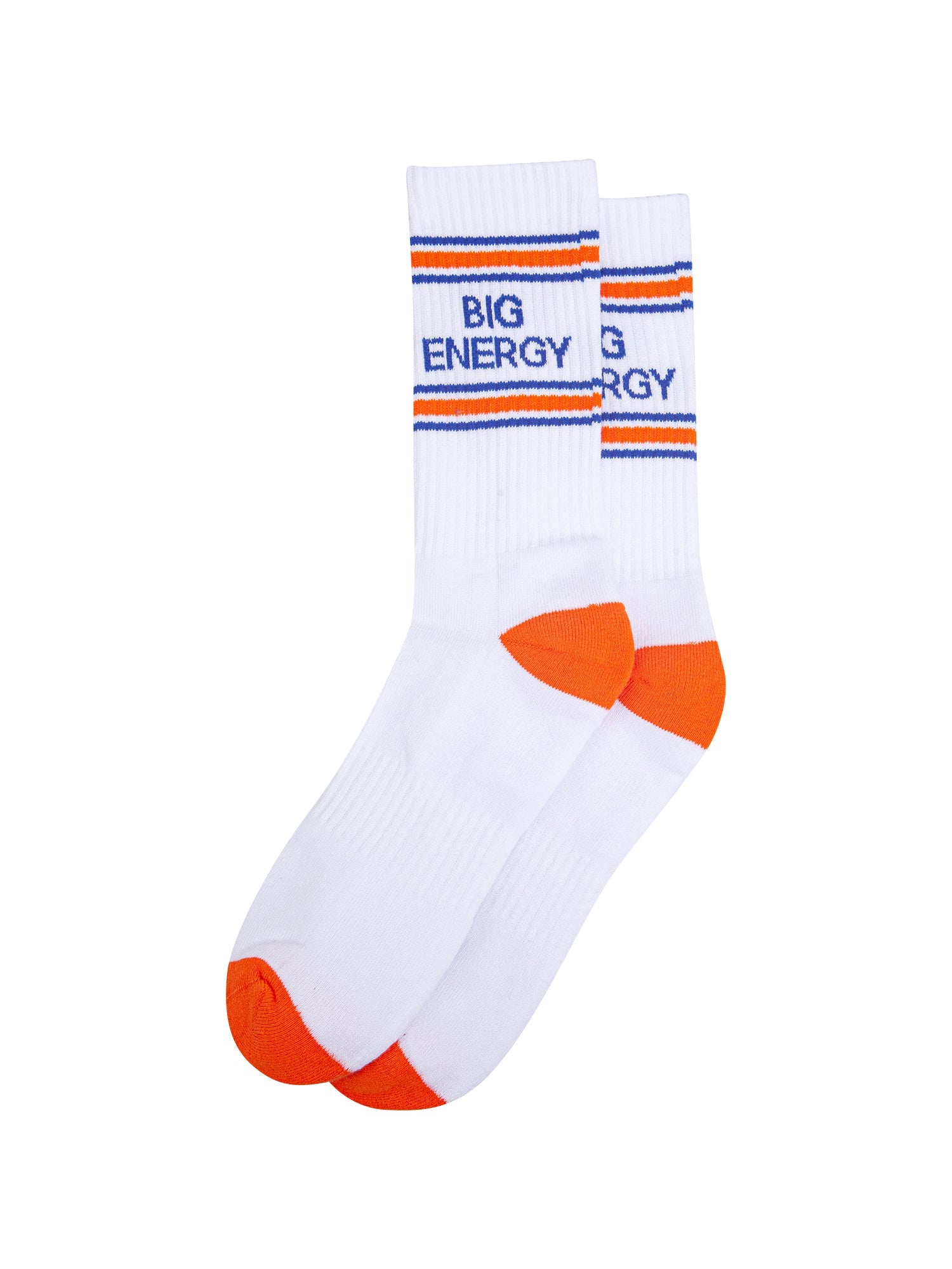 Big-Energy-Organic-Cotton-Sports-Socks-in-White/Orange-Laid-Flat
