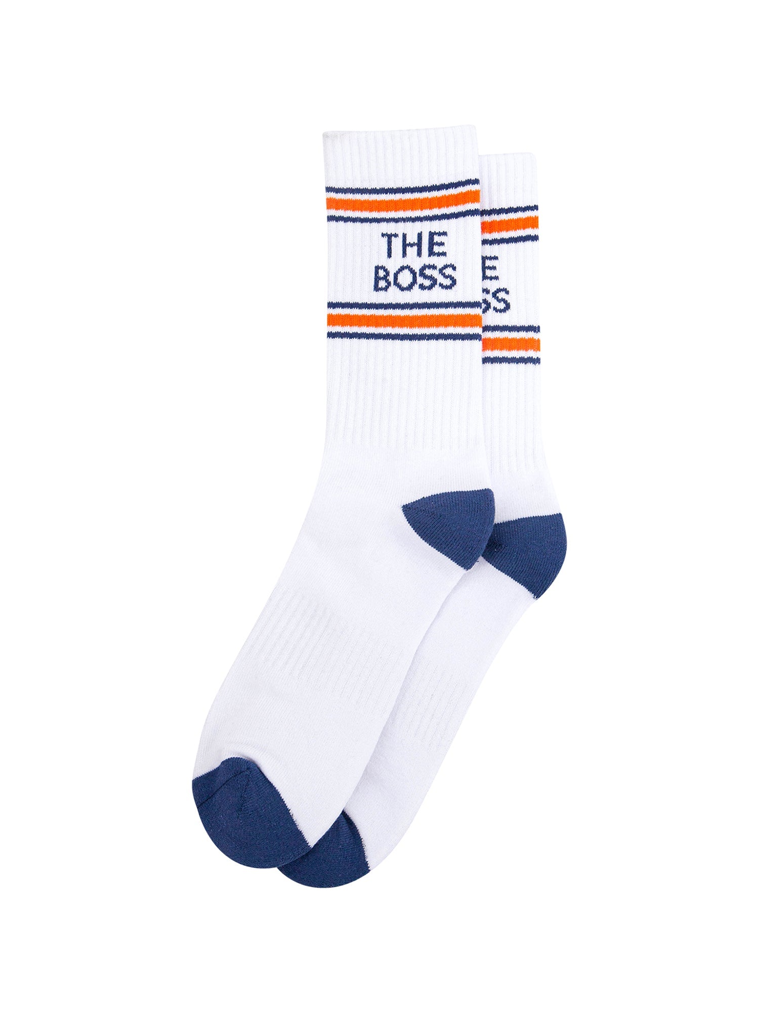 The-Boss-Organic-Cotton-Sports-Socks-in-White-Lying-Flat