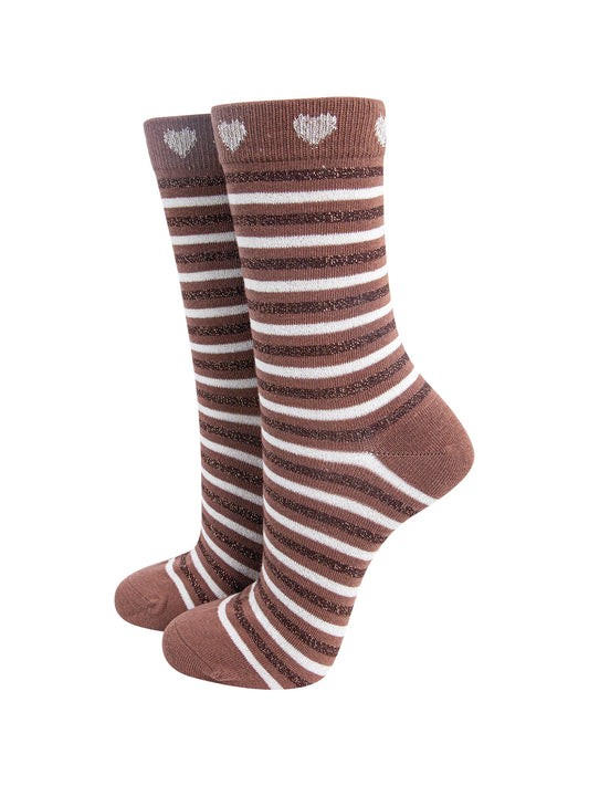 Stripes-Hearts-Combed-Cotton-Glitter-Socks-in-Chocolate-Beige-Mannequin