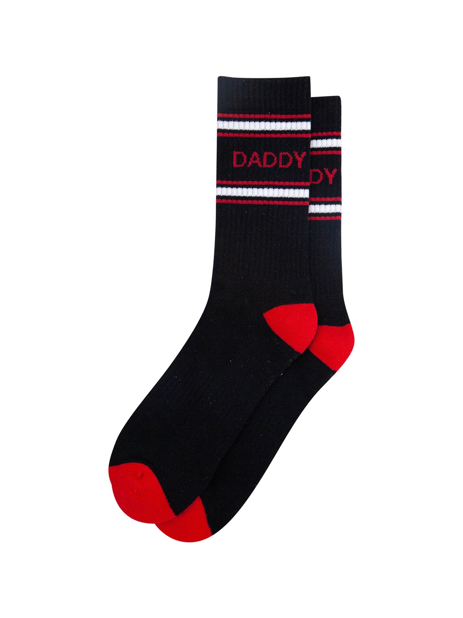 Daddy-Organic-Cotton-Sports-Socks-in-Black-Lying-Flat