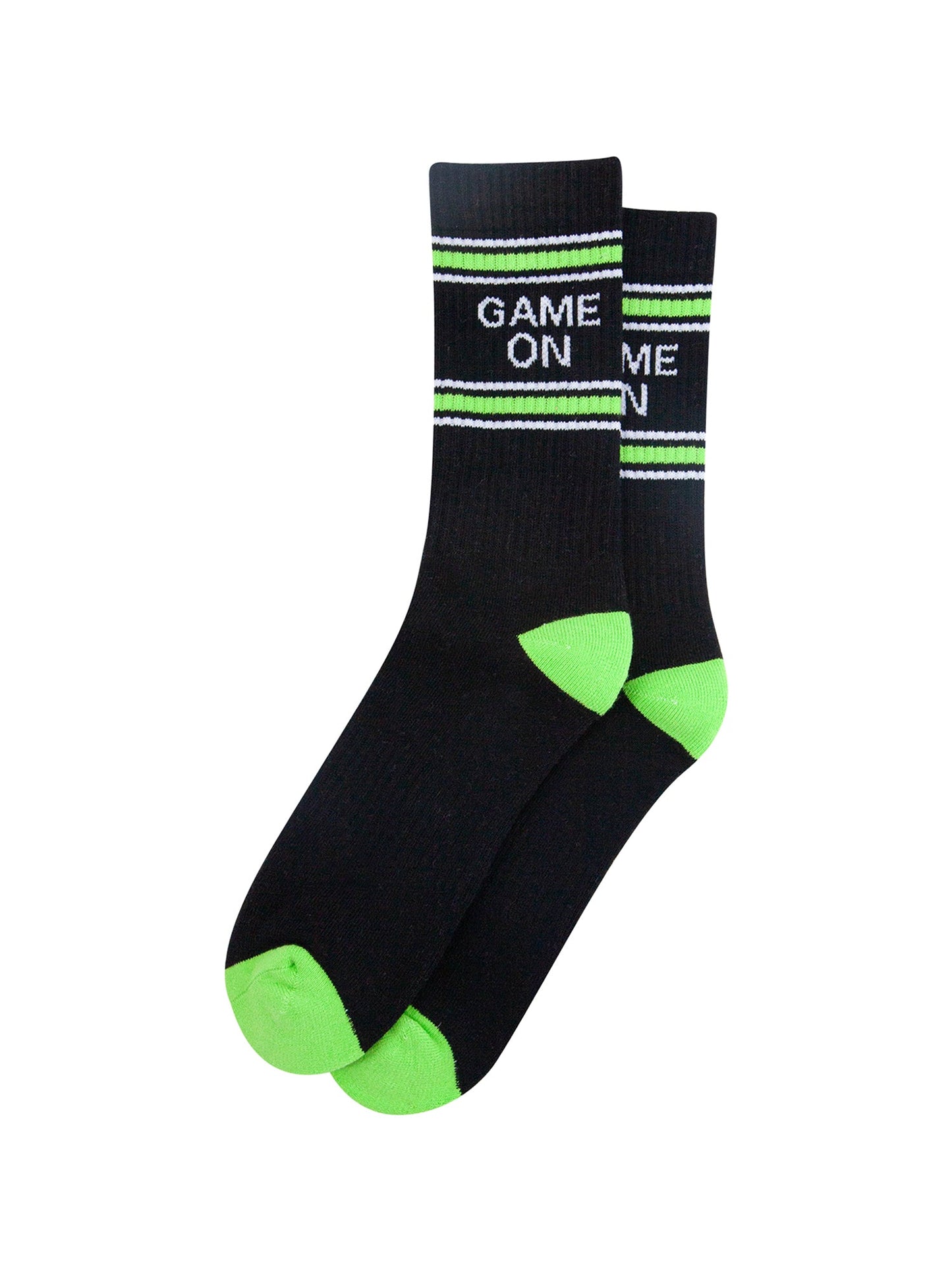Game-On-Organic-Cotton-Sports-Socks-in-Black-Lying-Flat