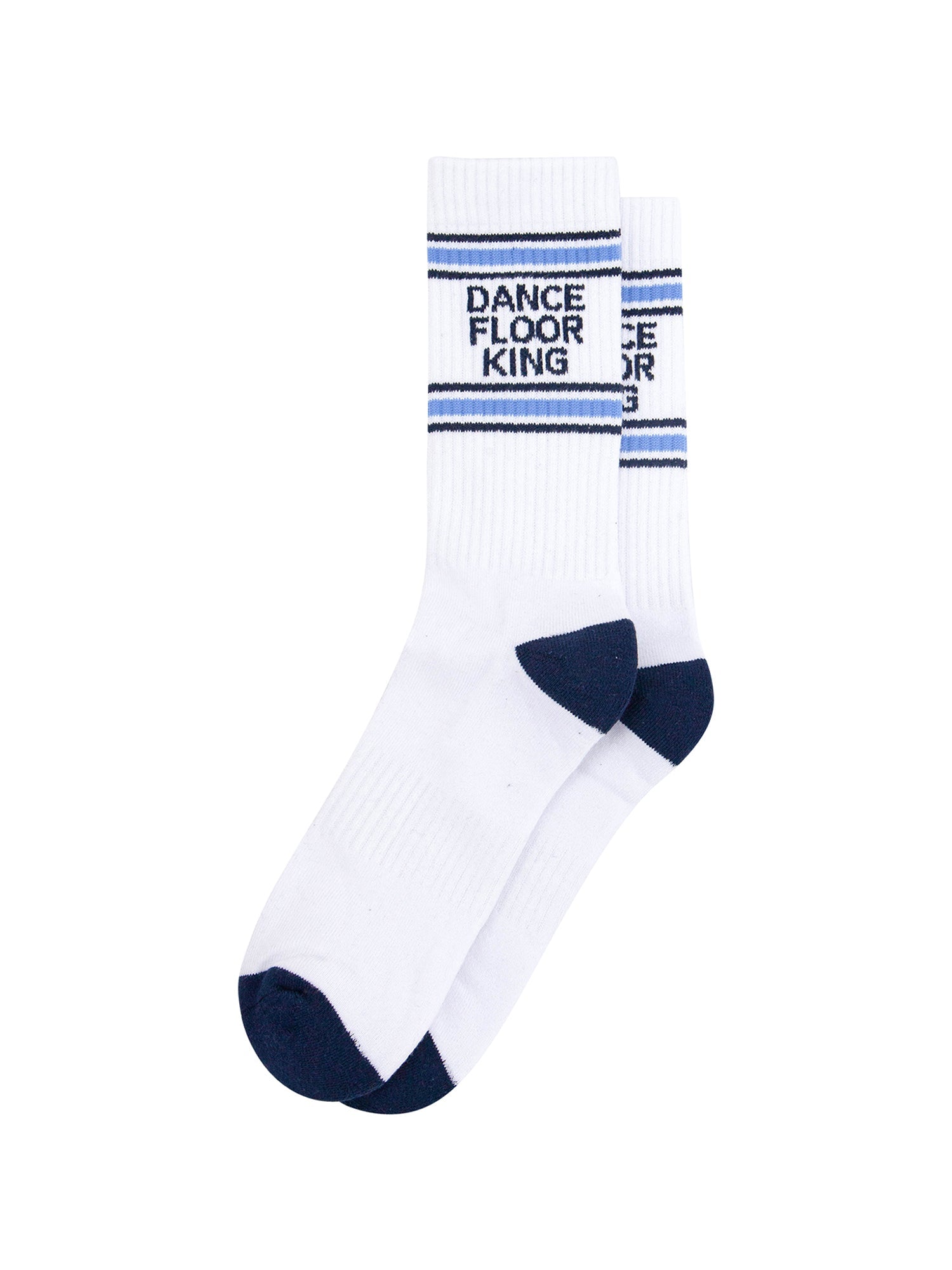Dance-Floor-King-Organic-Cotton-Sports-Socks-in-White-Lying-Flat