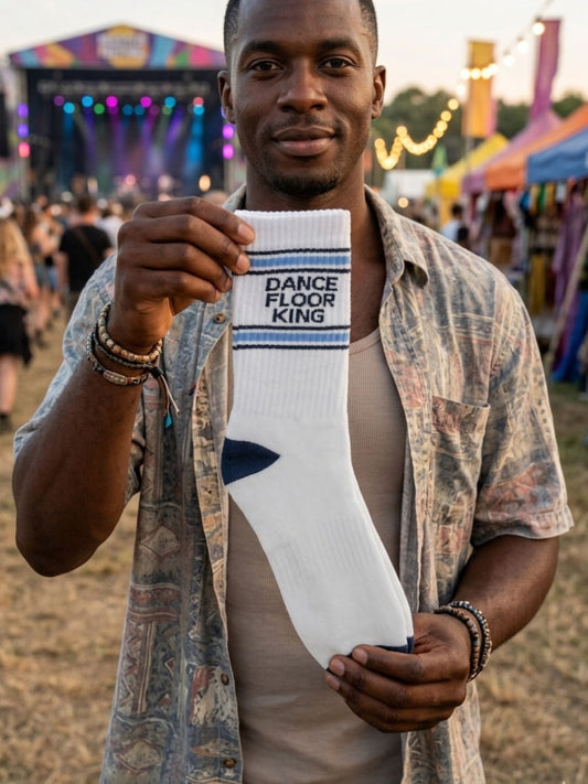 Dance Floor King Organic Cotton Sports Socks in White