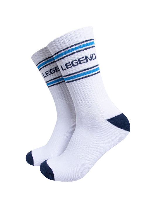 Legend-Organic-Cotton-Sports-Socks-in-White/Navy-Blue-On-Mannequin