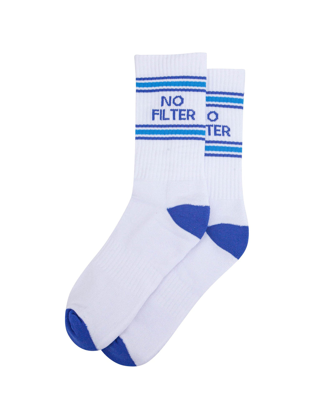 No-Filter-Organic-Cotton-Sports-Socks-in-White/Royal-Blue-Laid-Flat